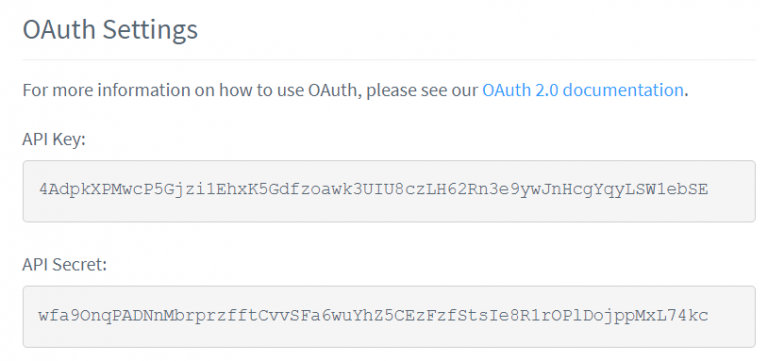 Получаем ключи OAuth авторизации